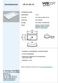 Varicor Waschbecken Modell VP-31-60-10