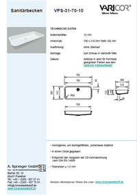 Varicor Waschbecken Modell VP-55-110-14