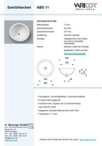 Varicor Waschbecken Modell ABS 11