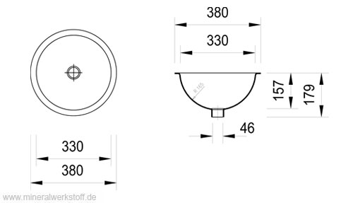 Varicor Waschbecken Modell ABS9