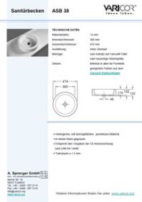 Varicor Waschbecken Modell ASB 38