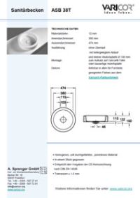 Varicor Waschbecken Modell ASB 38T