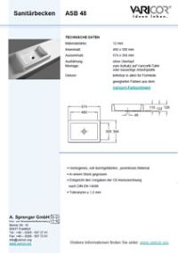 Varicor Waschbecken Modell ASB 48