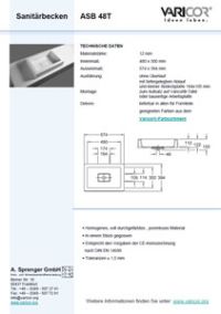 Varicor Waschbecken Modell ASB 48T