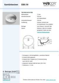 Varicor Waschbecken Modell EBS 50