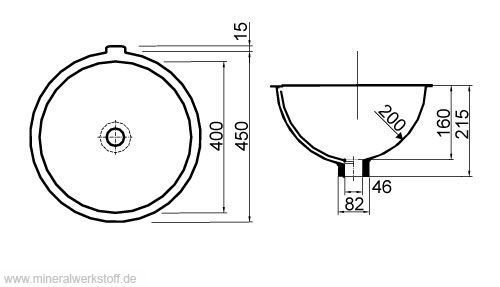 Varicor Waschbecken Modell UBS 11