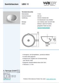 Varicor Waschbecken Modell UBS 11