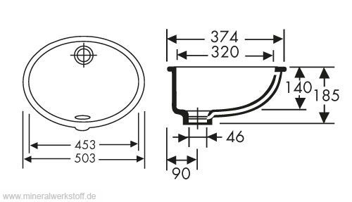 Varicor Waschbecken Modell UBS 12