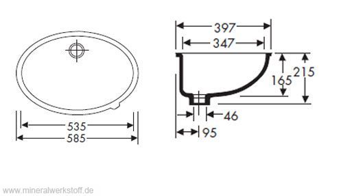 Varicor Waschbecken Modell UBS 19