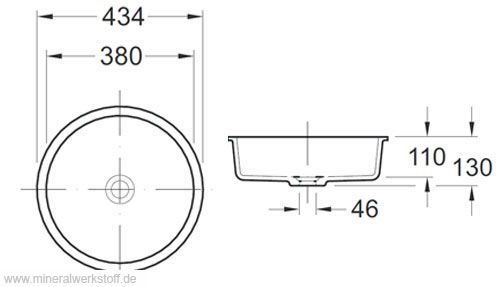 Varicor Waschbecken Modell UBS 38