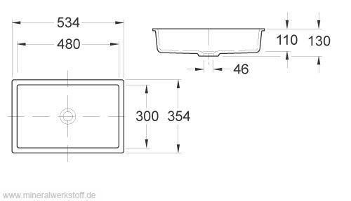 Varicor Waschbecken Modell UBS 5