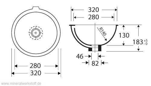 Varicor Waschbecken Modell UBS 5