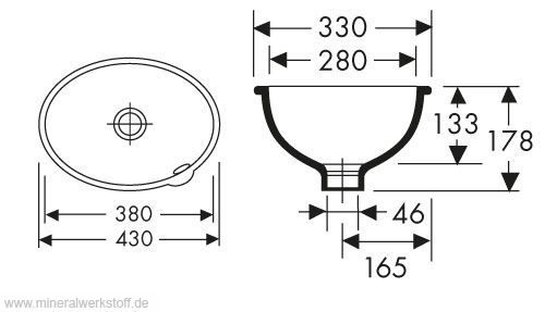 Varicor Waschbecken ModellUBS 7