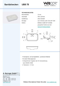 Varicor Waschbecken Modell UBS 54