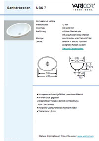 Varicor Waschbecken Modell UBS 7