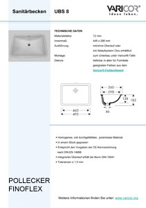 Varicor Waschbecken Modell UBS 8