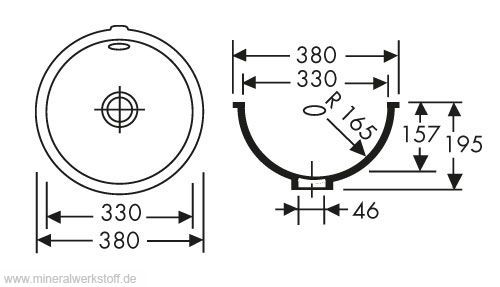 Varicor Waschbecken Modell UBS 9