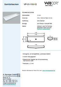 Varicor Waschbecken Modell VP-31-110-12