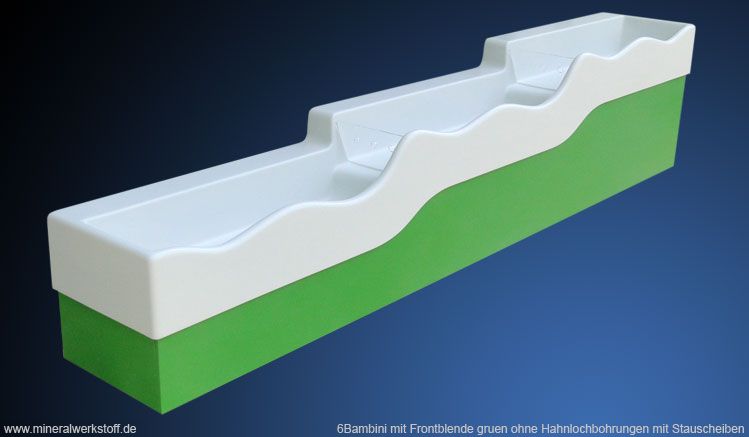 6Bambini mit Frontblende in grn mit Hahnlochbohrung mit Stauscheiben