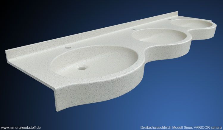 Varicor Waschtische Sinus als Dreifachwaschtisch in Farbe Sahara