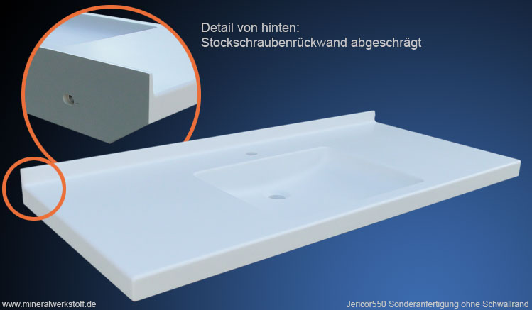 Varicor Waschtisch Jerico 550 Sonderanfertigung mit Detail