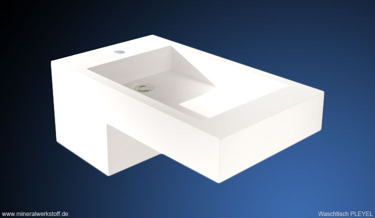 Ausgefallenes Waschbecken für Gäste WC und Waschtisch auch mit schmalem Unterschrank lieferbar