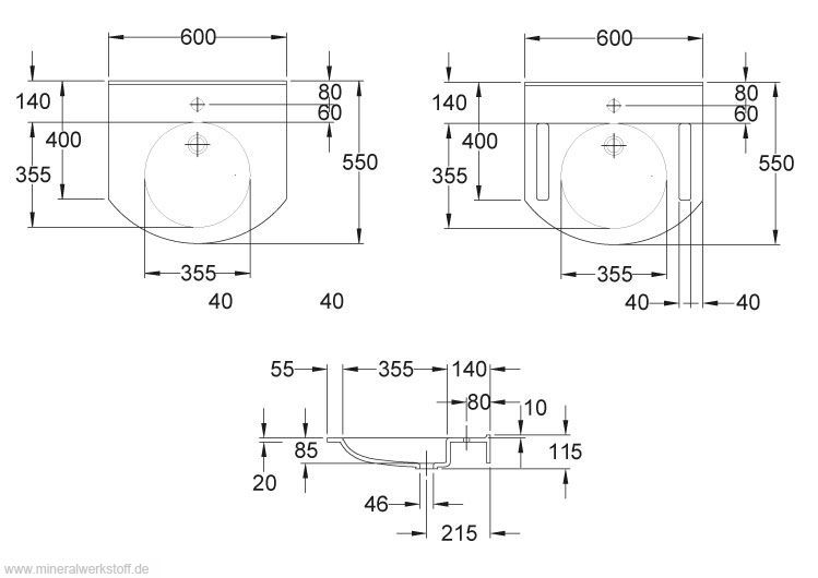 Technische Zeichnung Privo Standard