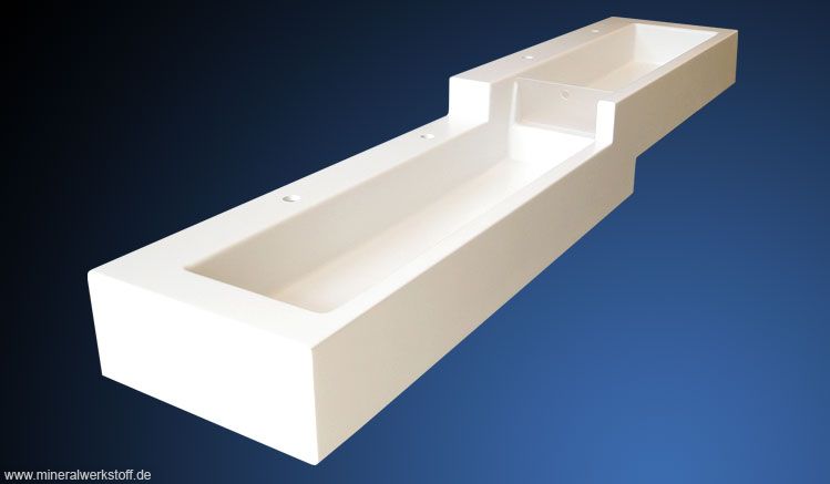 Mineralwerkstoff Varicor Stufenwaschrinne STWR mit Stauscheibe