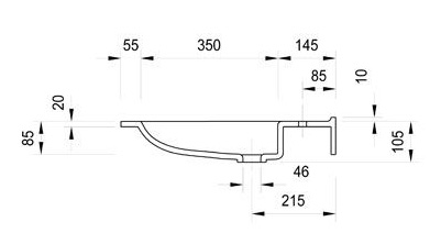 Technische Zeichnung Varicor waschtisch Agilo Standard