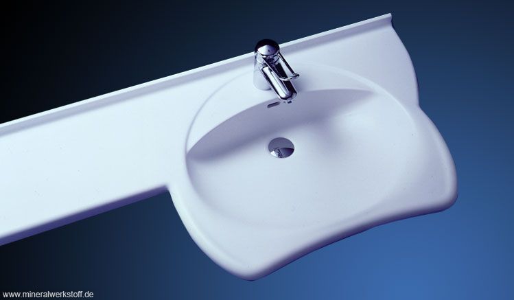 Waschtisch unterfahrbar mit Ablage links