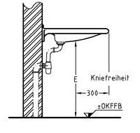 Waschtisch unterfahrbar Zeichnung 5